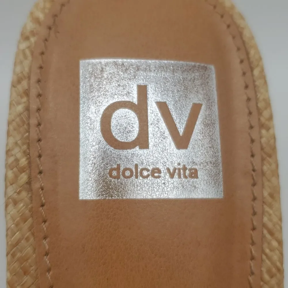Dolce Vita Women's Woven Tan Chunky Heel Sandals Size 9.5